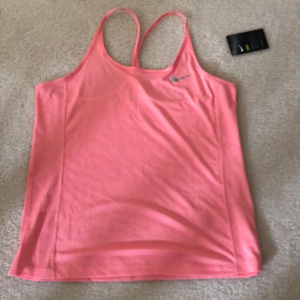 Nike Dri-Fit Running Tank.  Sz Large. Coral. NWT!